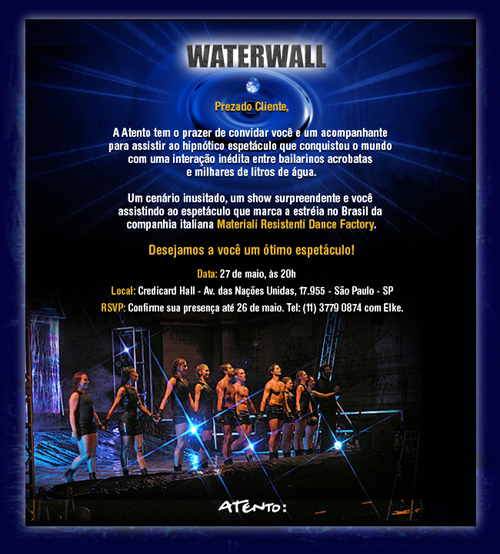 Convite eletrônico 'Waterwall'