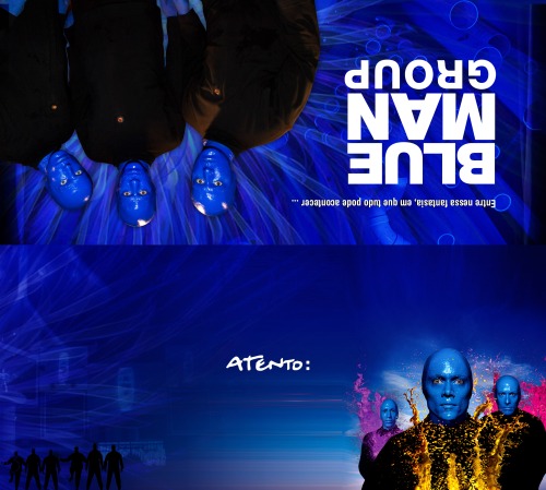 Convite impresso para o espetáculo 'Blue Man Group' - face externa