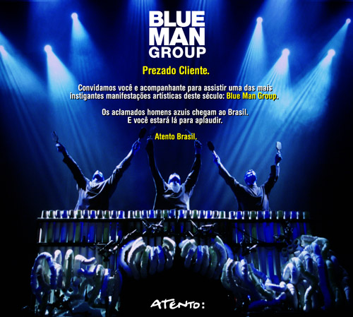 Convite impresso para o espetáculo 'Blue Man Group' - miolo